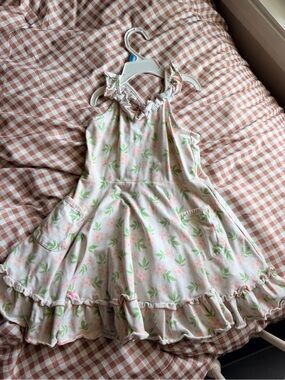 Girls' Pink Floral Ruffle serendipity Dress 4t
